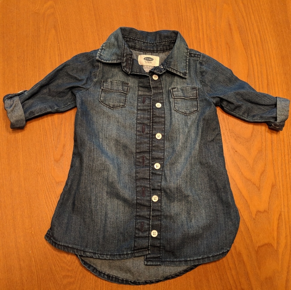18/24 month old navy jean tunic